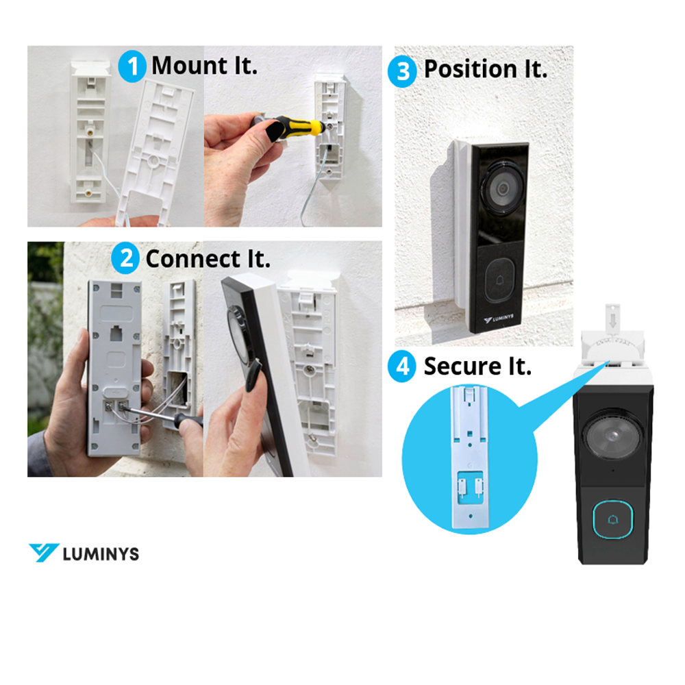 Luminys DW401-CW01 4MP Wired Video Doorbell Kit, alternate product view 7