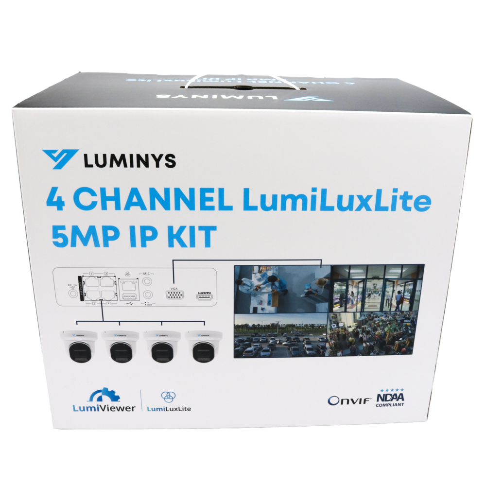 Luminys K54-4L1A2 4CH 5MP LumiLuxLite IP Kit, alternate product view 3