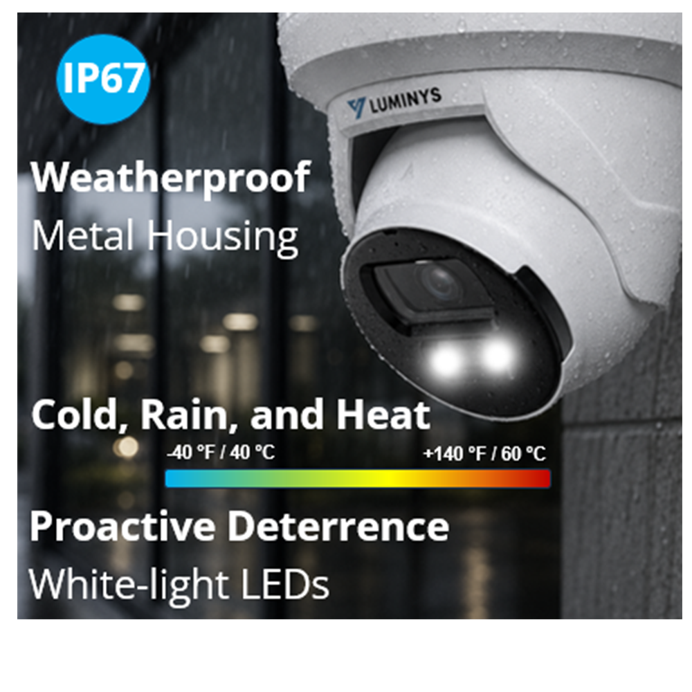 Luminys N3T-5DA2: 5MP Network LumiDeterrent Flashing White-light Turret Camera, alternate product view 14