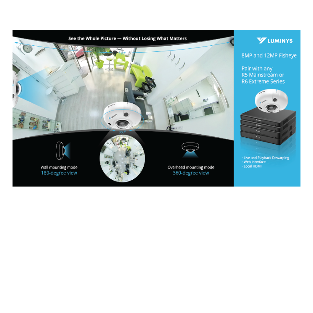Luminys N9F-8RA1 8MP Network Fisheye 360° Camera, alternate product view 10