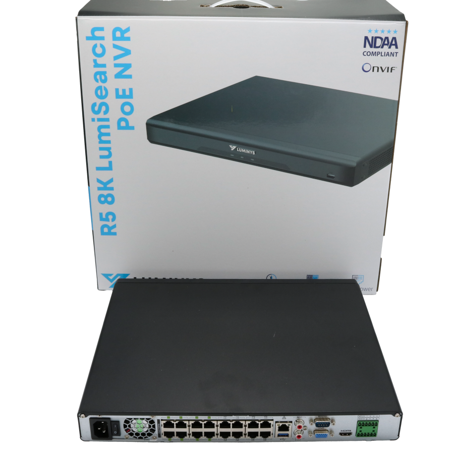 Luminys R52-16PA R5 Mainstream Series NVR, 8K 16 Channel, 16 PoE, alternate product view 4