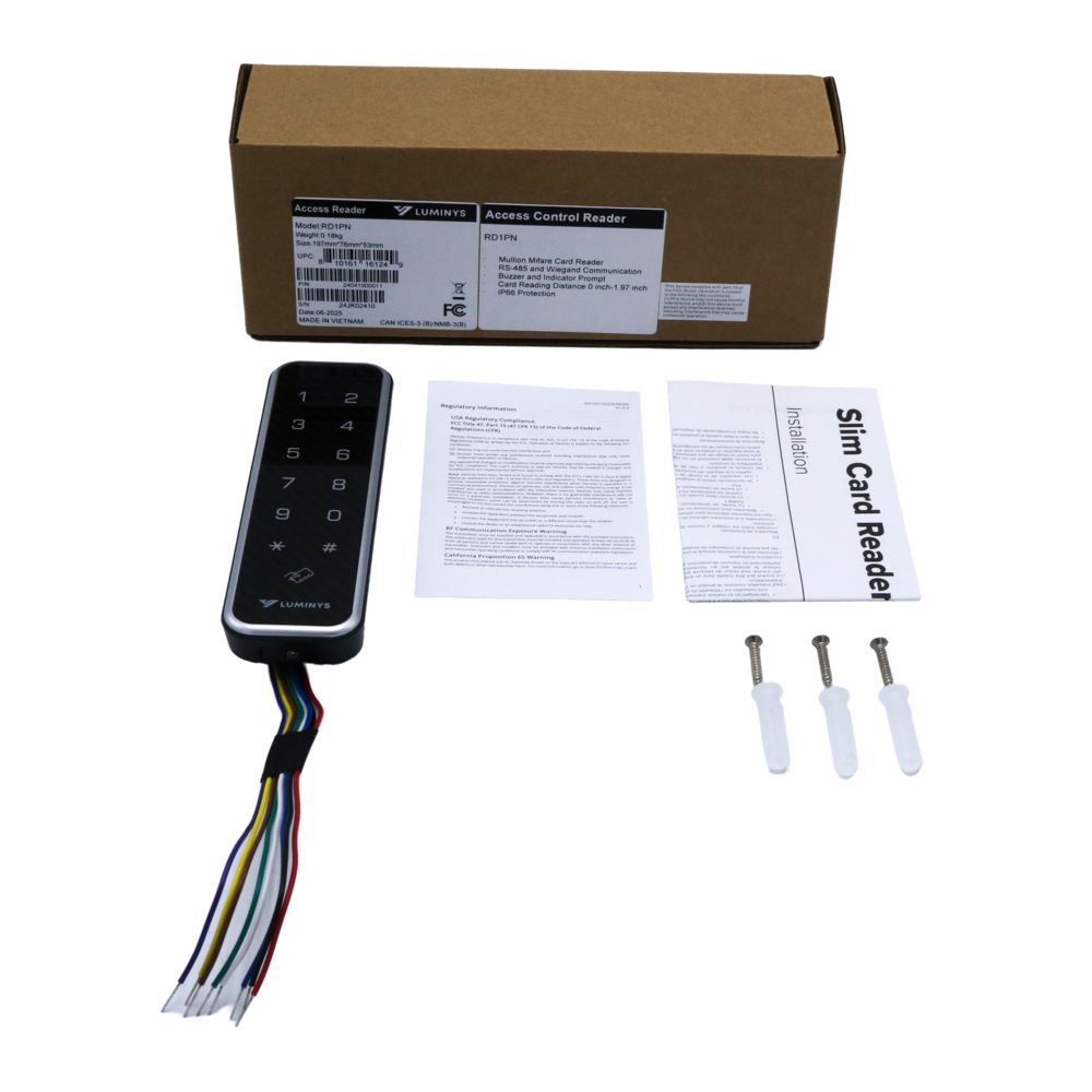 Luminys RD1PN Mullion Keypad Card Reader, alternate product view 4
